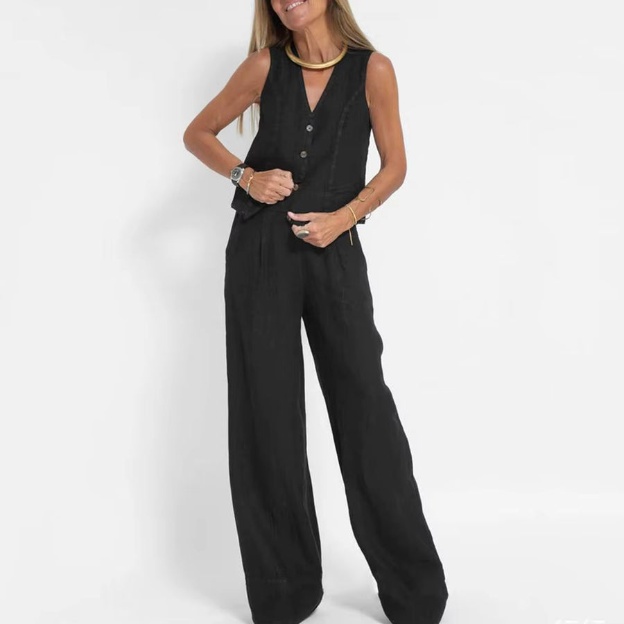 Completo Lino Donna Vita Alta
